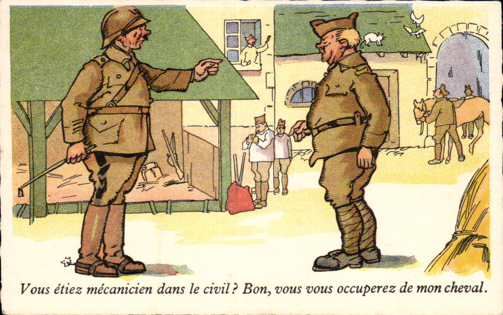 Militaria - Humour - Humoristique - Illustration Vous etiez mecanicien dans le civil ? - CPA 