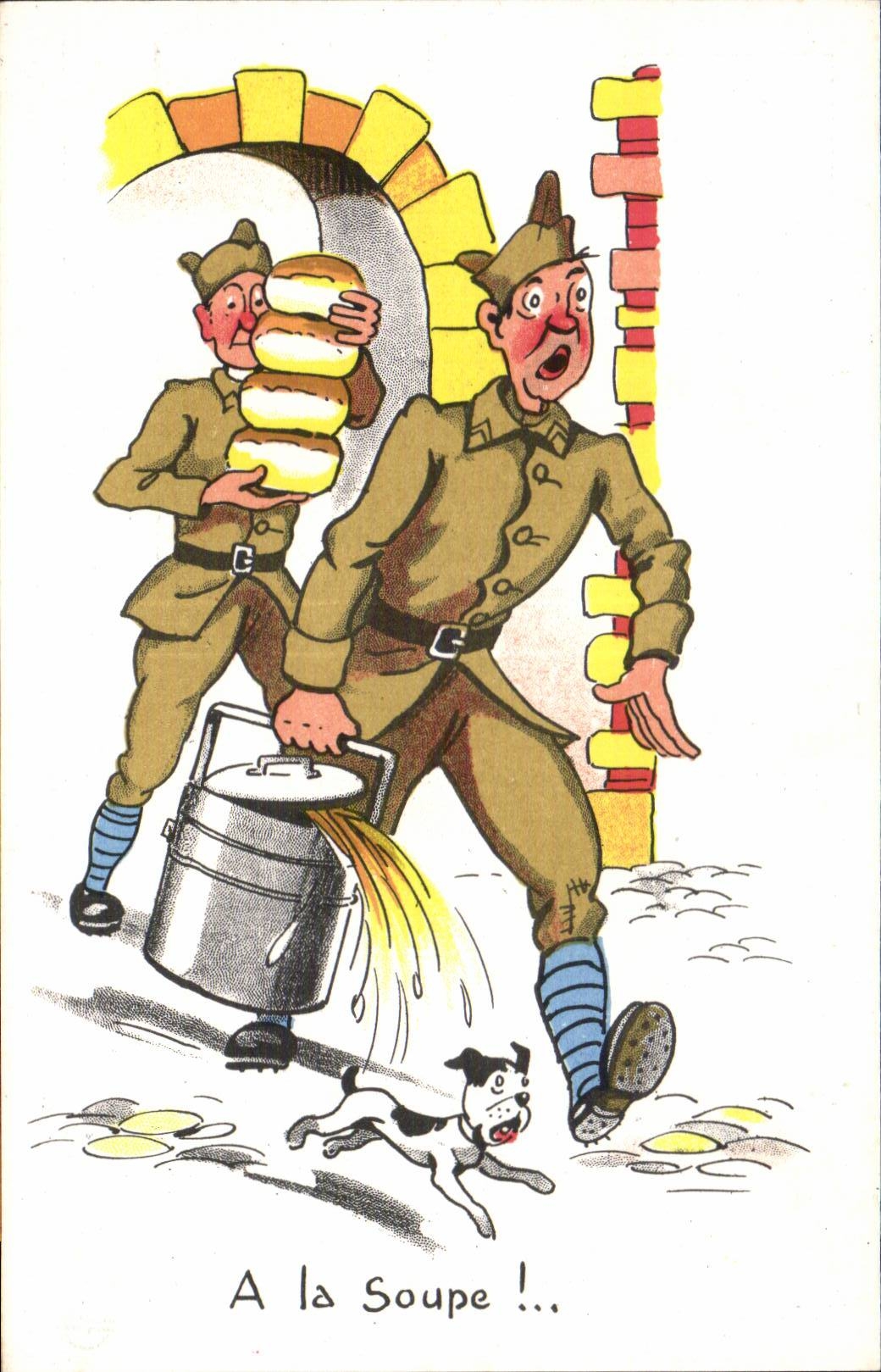 Militaria - Humour - Humoristique - Illustration - A La Soupe Chien - CPA 