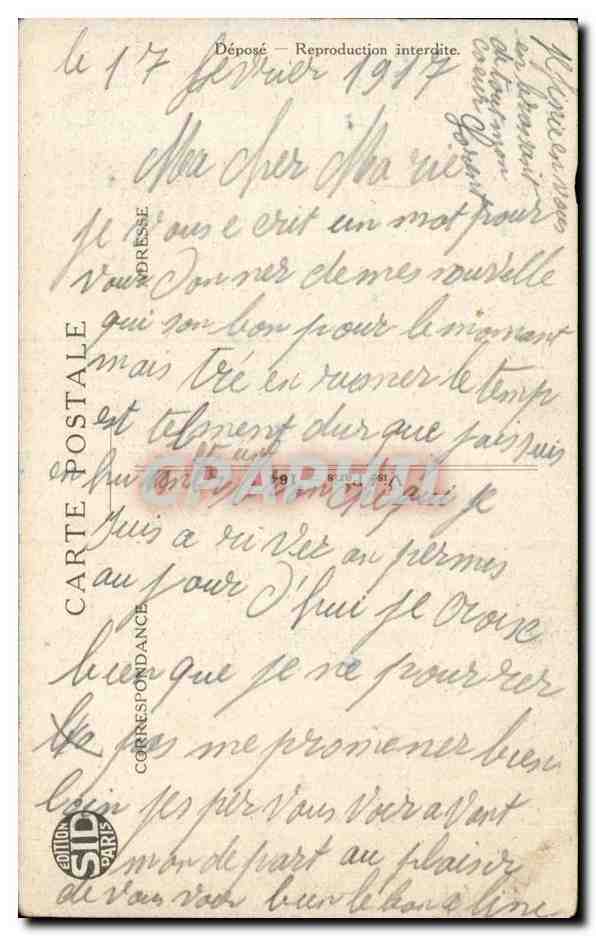Militaria - Humour - Humoristique - Illustration - La Correspondance - CPA  — Rückseite