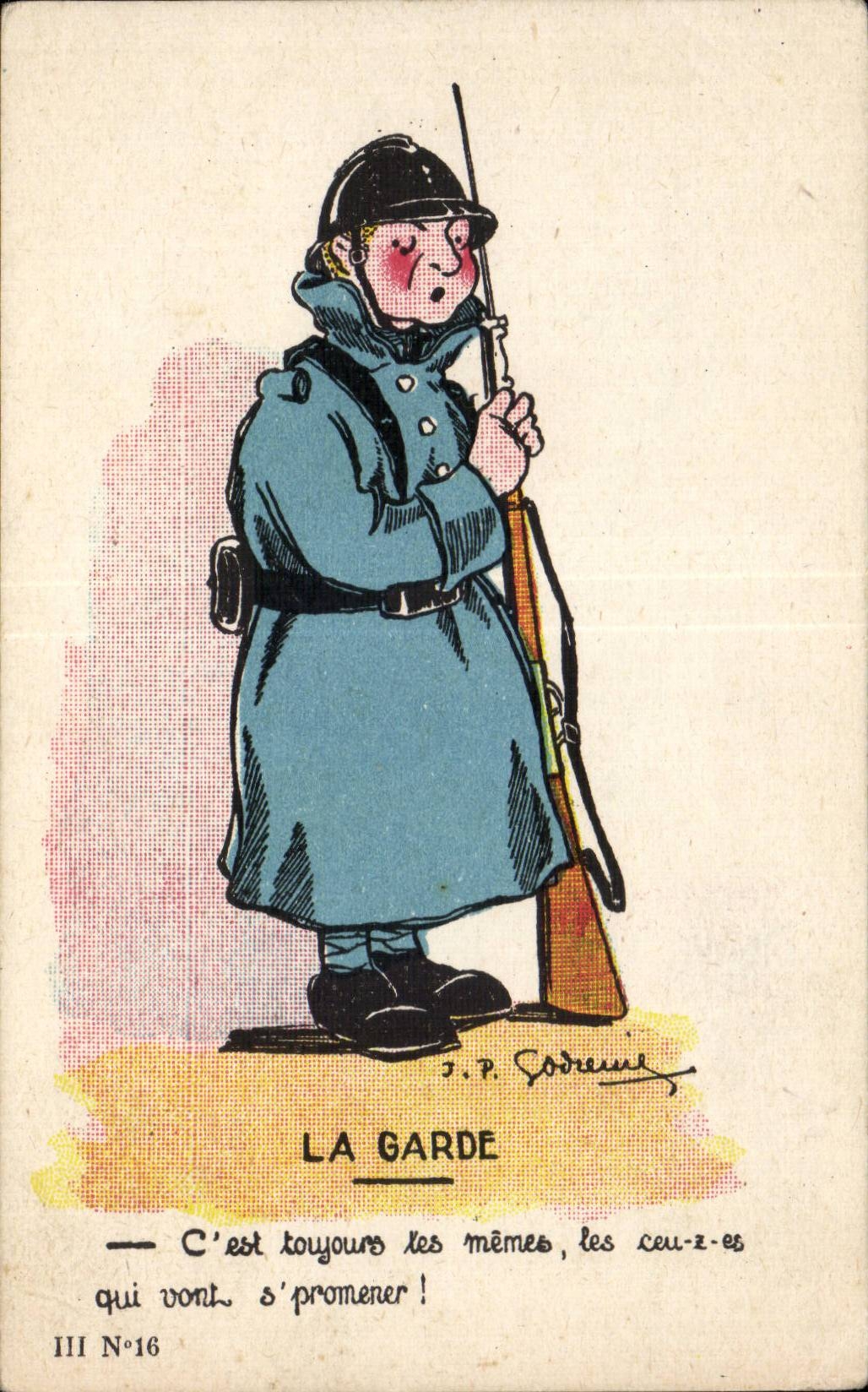 Militaria - Humour - Humoristique - Illustration - La Garde - CPA 