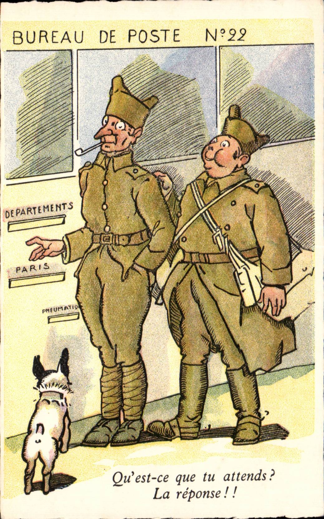 Militaria - Humour - Humoristique - Illustration Bureau de poste 22 - CPA 