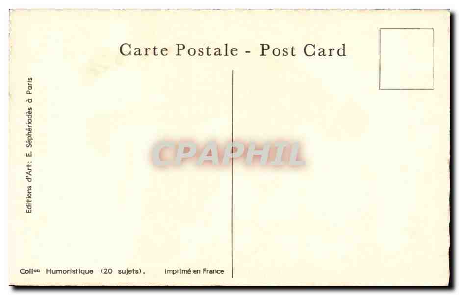 Militaria - Humour - Humoristique - Illustration - CPA  — Rückseite
