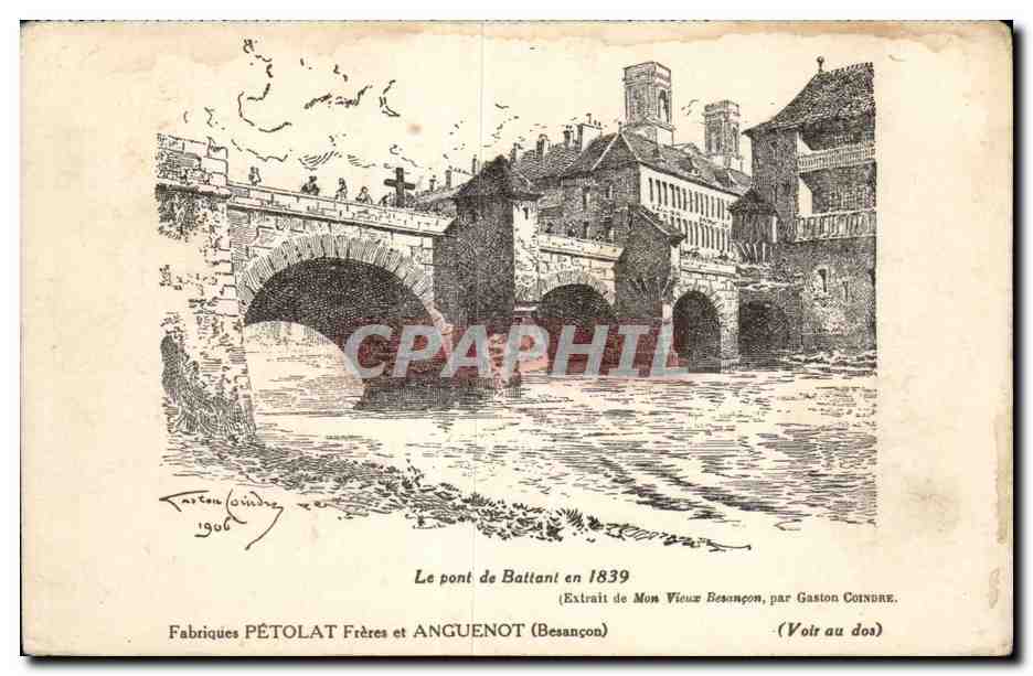 Vieux Besancon - Le Pont de Battant en 1839 - CPA