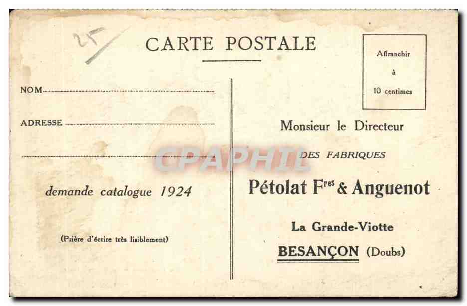 Vieux Besancon - Le Pont de Battant en 1839 - CPA — Rückseite
