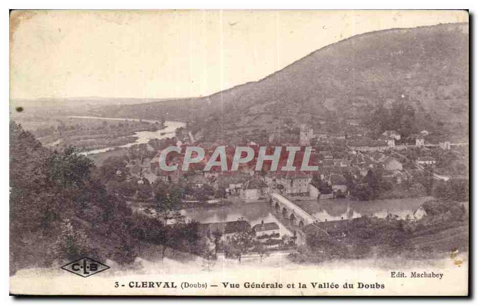 Clerval - Vue Generale et la Vallee du Doubs - CPA