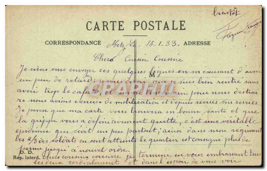 Militaria - Humour - Humoristiques - Illustration - CPA  — Verso