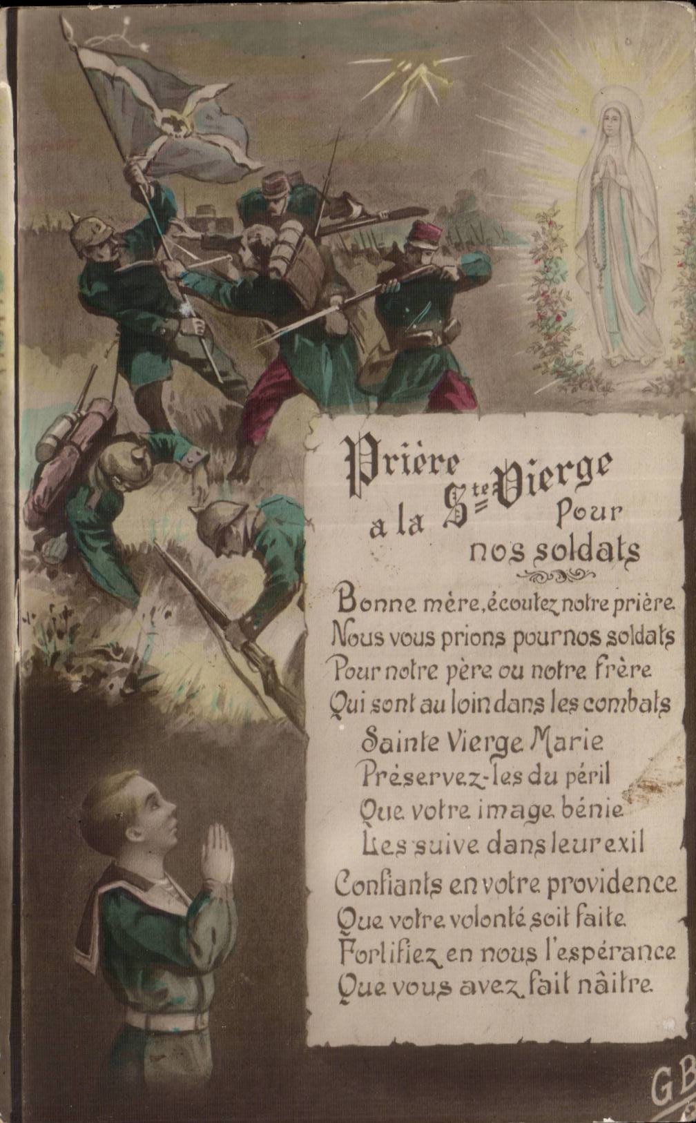 Militaria - Priere a la Saint Vierge pour nos soldats - CPA 