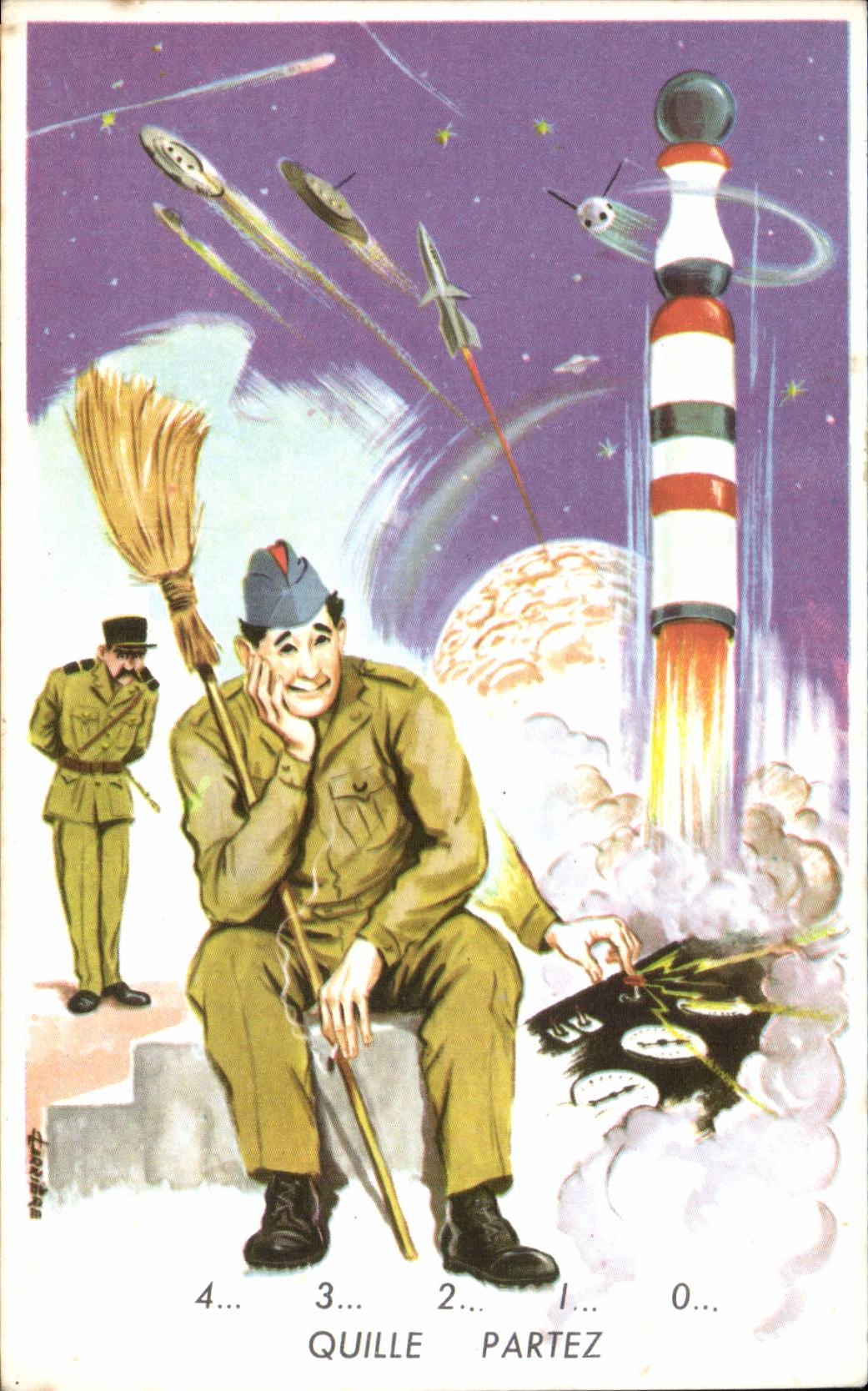 Militaria - Humour - Humoristiques - Illustration Fusee Rocket - CPA 