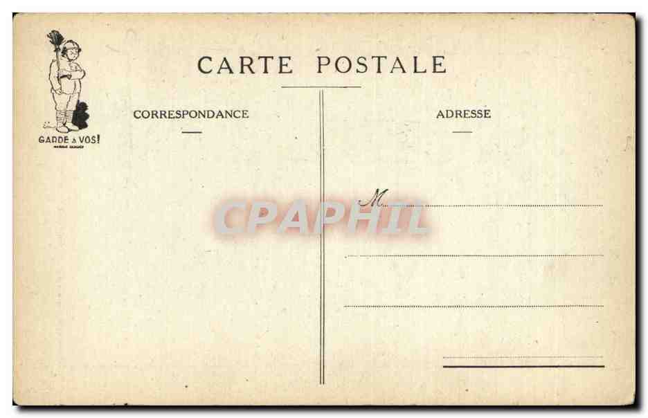 Salle de police — Scène de caricature — J.P. Cobressel — Verso