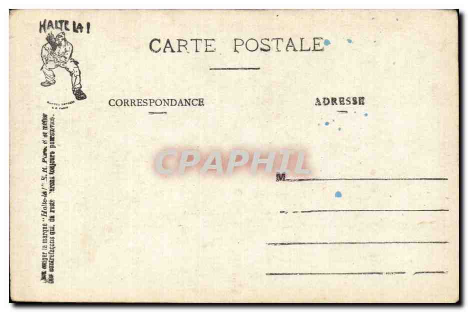 Banquet de l'Enterrement de Père Cent — Les Hommes de la Classe 19 — E.R. Paris (modèle déposé) — Verso