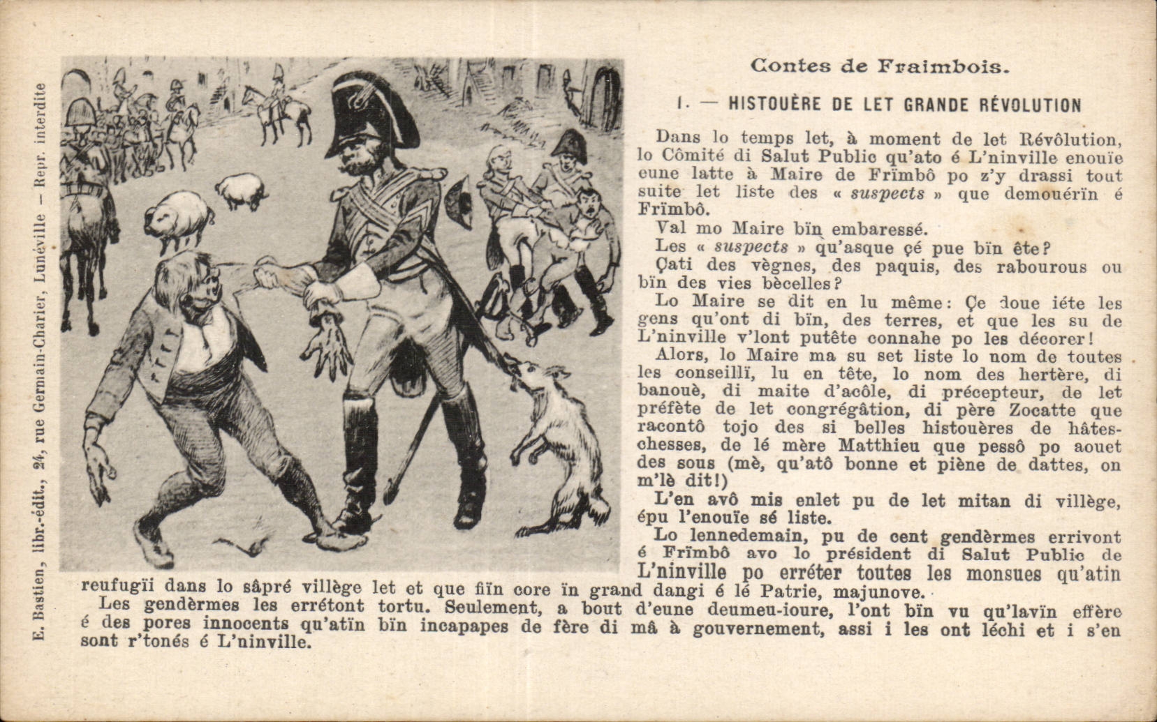 Militaria - Illustration - Grande Revolution - Contes de Fraimbois - CPA 