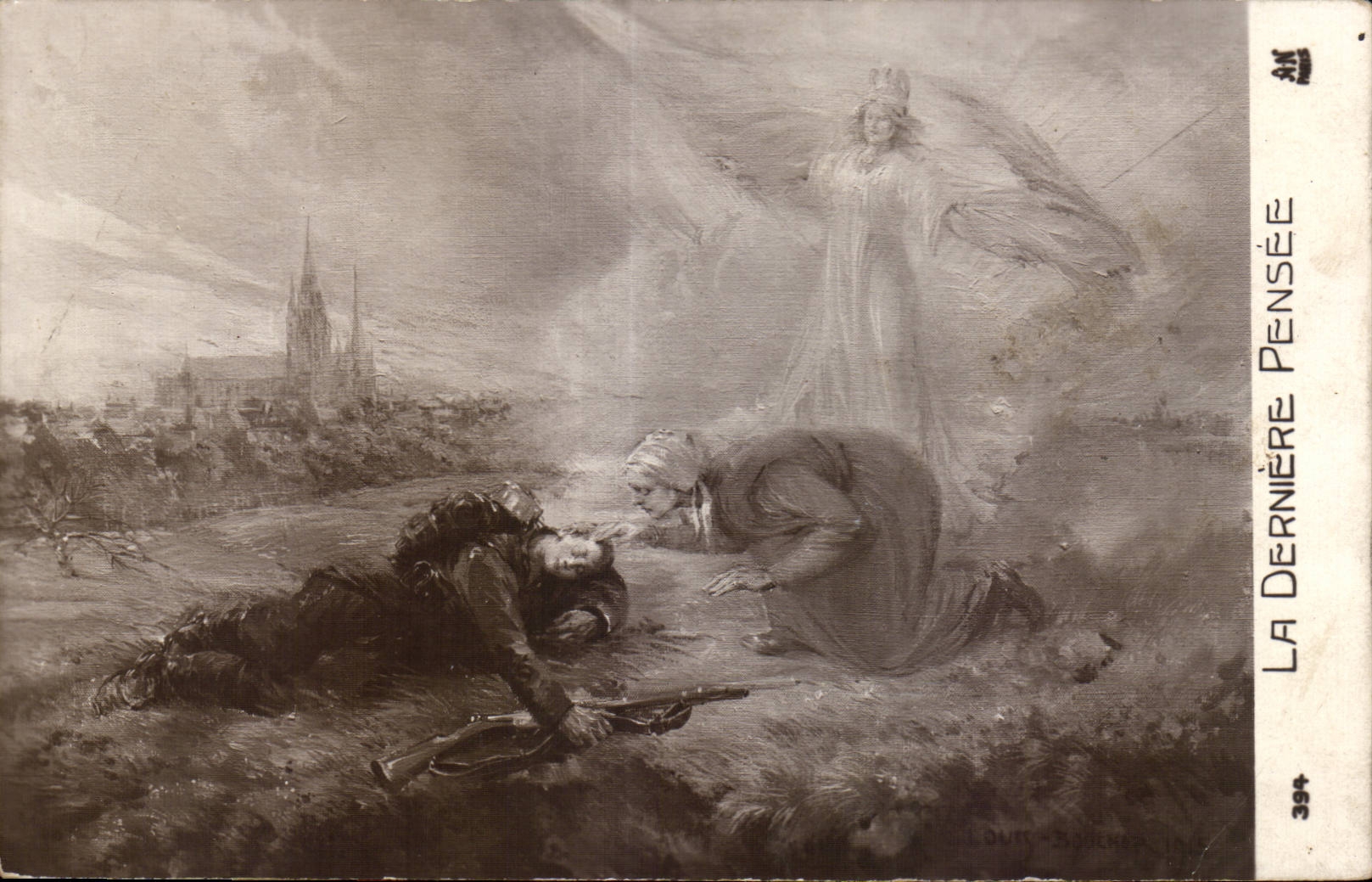 Militaria - Illustration - La Derniere Pensee - Fantaisie - Ange - Angel - CPA 
