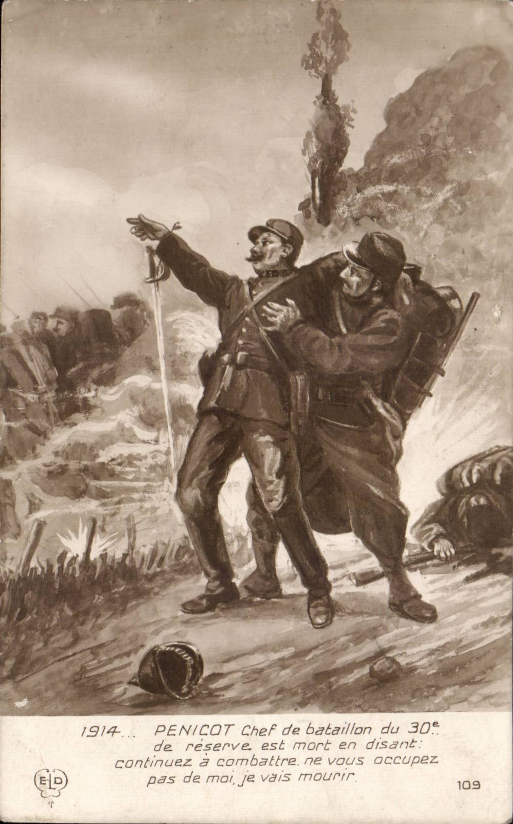 Militaria - Illustration - Fantaisie - Chef de Bataillon - Penicot - CPA 