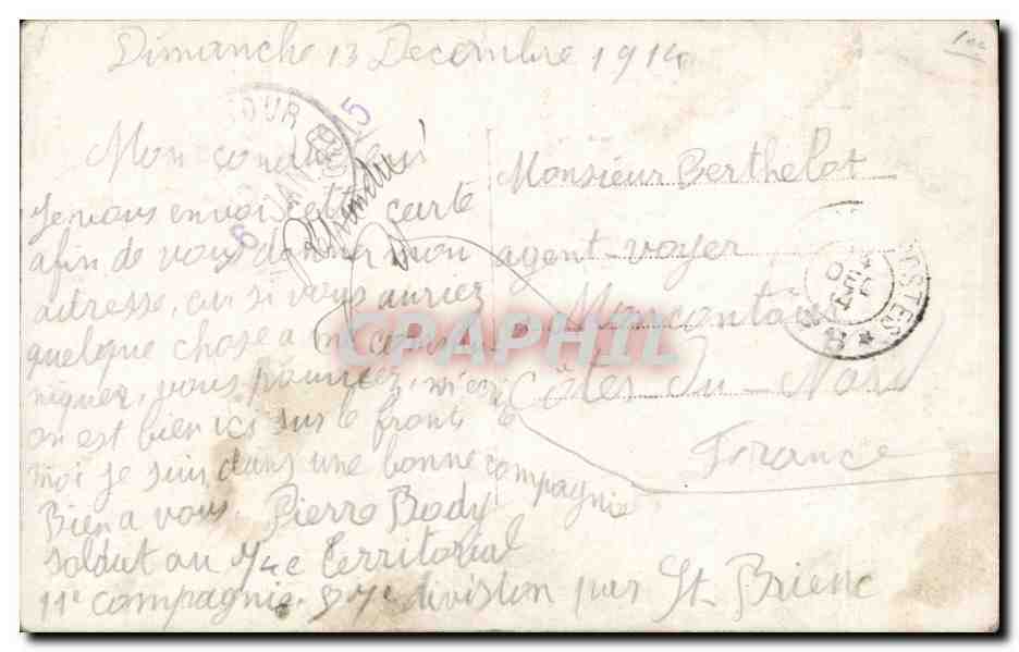 Militaria - Illustration - Fantaisie - Chef de Bataillon - Penicot - CPA  — Rückseite