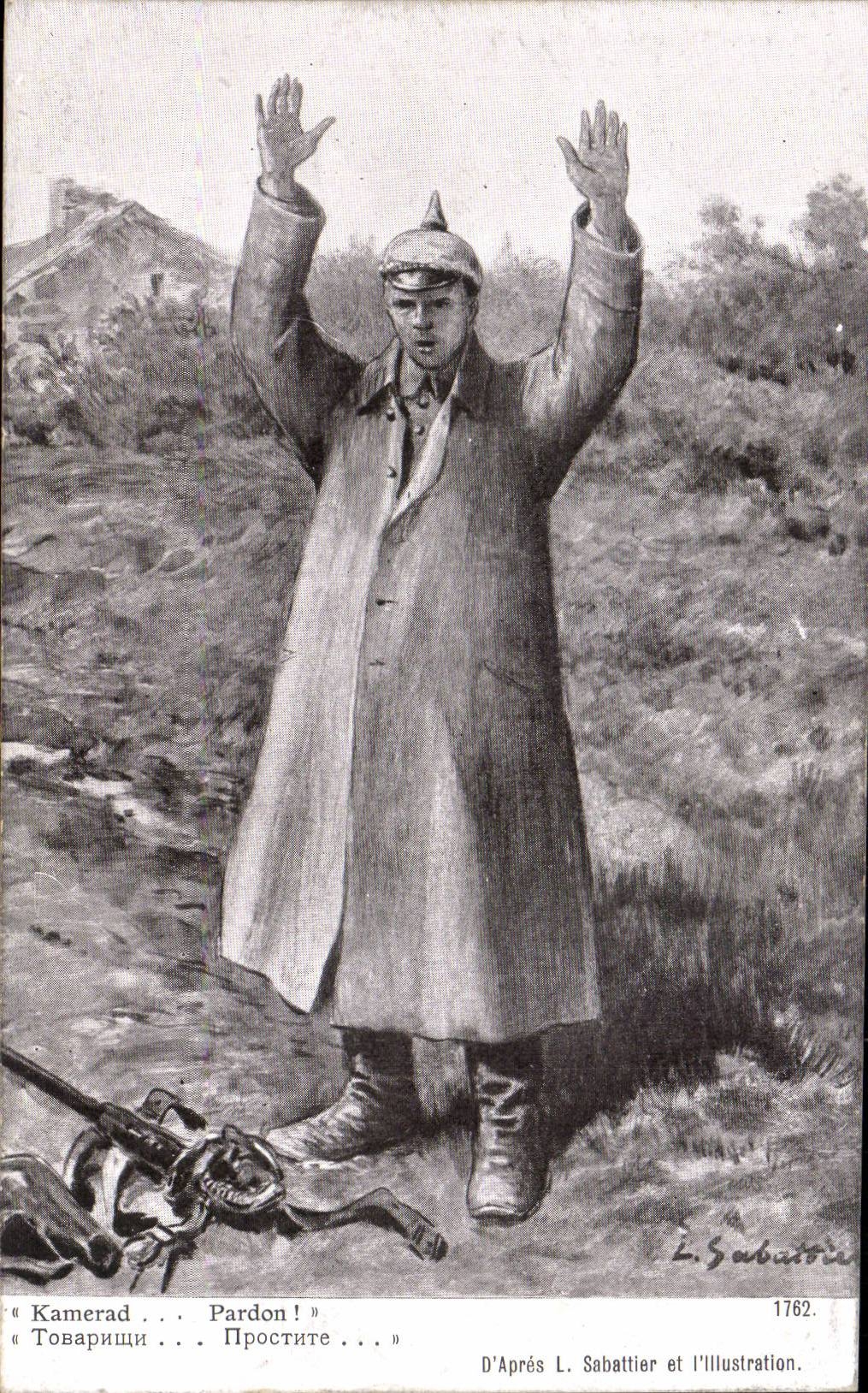 Militaria - Illustration - Fantaisie - Kamerade Pardon - Russia - CPA 