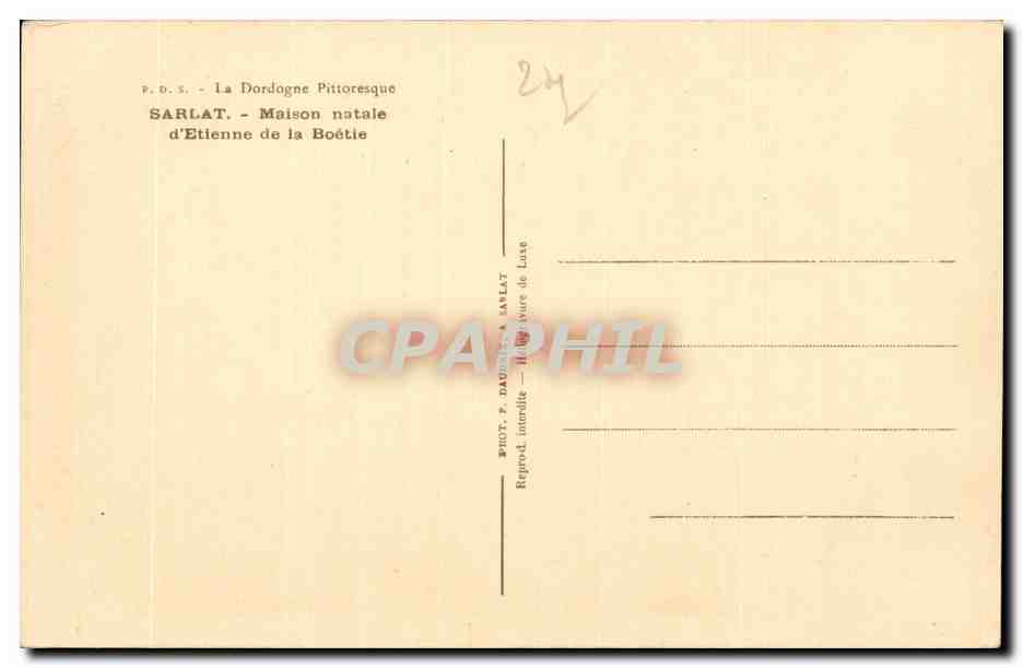 Sarlat-la-Canéda — Casa natale di Étienne de La Boétie — Fot. P. Daudoux — Verso