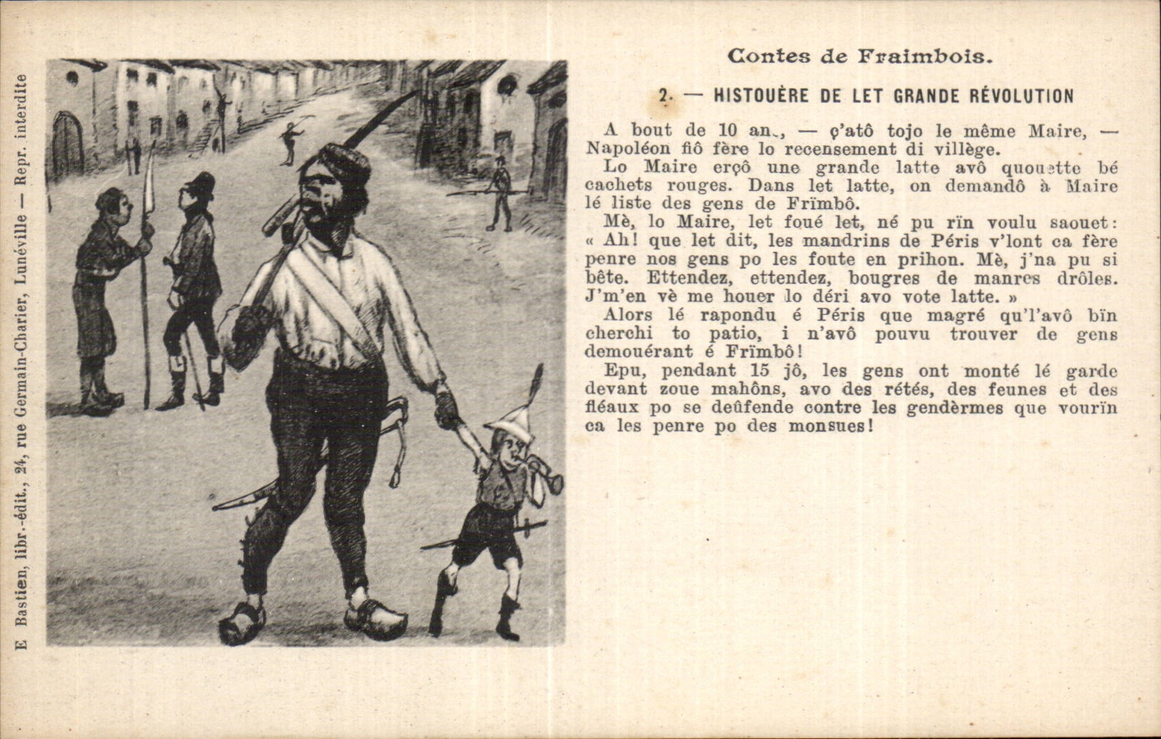 Contes de Fraimbois — Histoire de la Grande Révolution — Édition Bastien, rue Germain-Charter, Lunéville