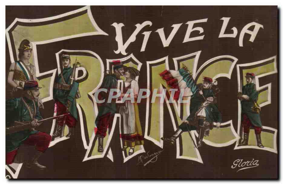 CPA Fantaisie Militaria Vive la France 