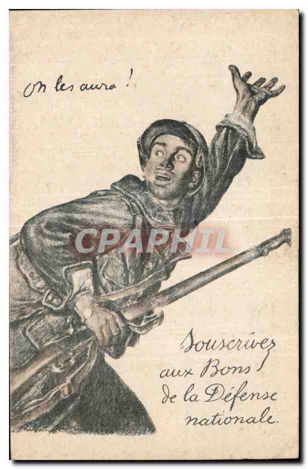 CPA Fantaisie Militaria Souscrivez aux bons de la Defense nationale