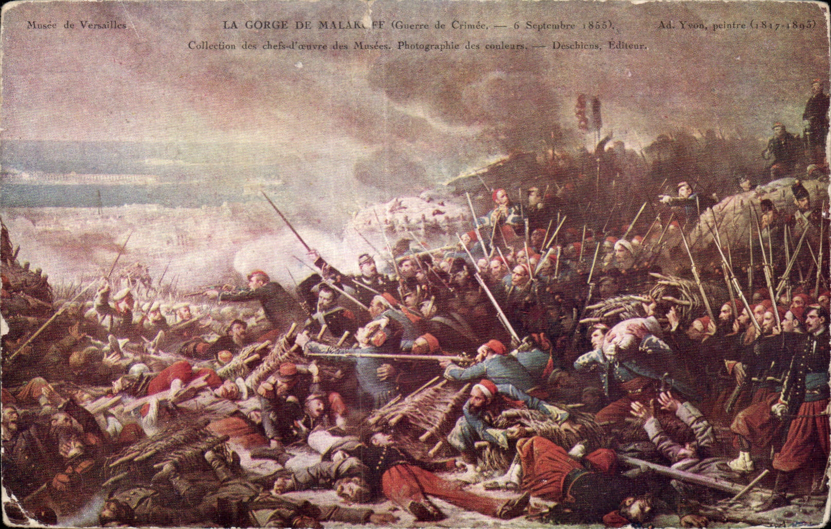 La Gorge de Malakoff — Guerre de Crimée, 6 Septembre 1855 — Ad. Ysou, peintre (1817-1893) — Deschicns, Éditeur