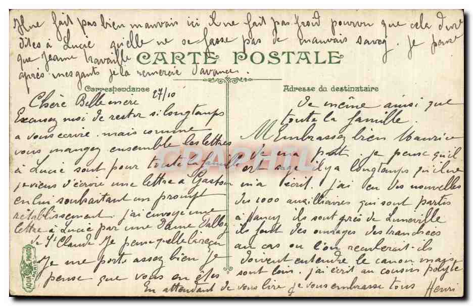 CPA Fantaisie Artillerie Le fourrage — Rückseite