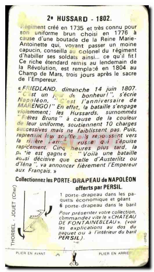 Image Militaria uniforme 2eme hussard 1802 — Verso