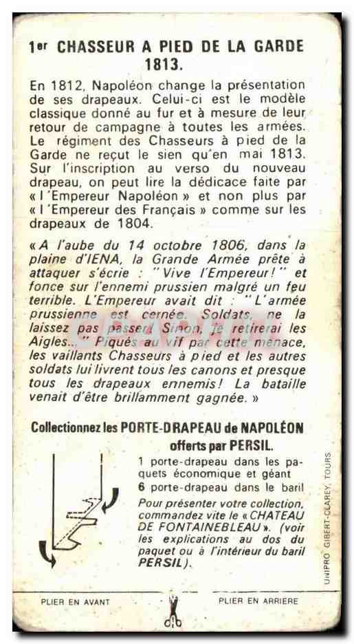 Image Militaria uniforme 1er chasseur a pied de la garde 1813 — Verso