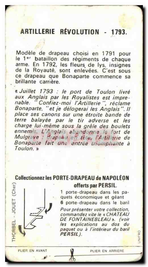 Image Militaria uniforme Artillerie 1793 — Verso