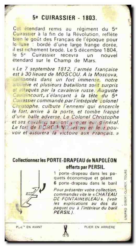 Image Militaria uniforme 5eme Cuirassier 1803 — Verso