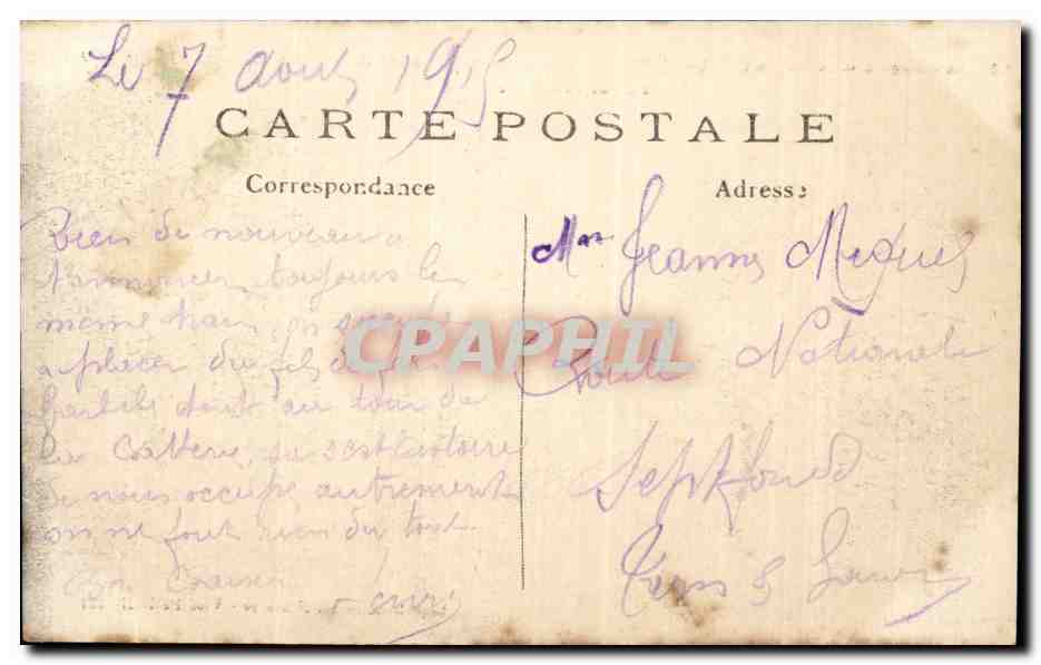 CPA Militaria La grande guerre 18914 Vassincourt Bataille de la Marne La rue principale — Rückseite