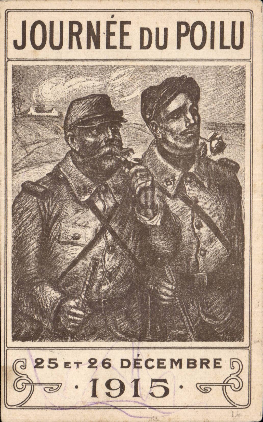 CPA Militaria La grande guerre 1914 Journee du poilu 25 et 26 decembre 1915