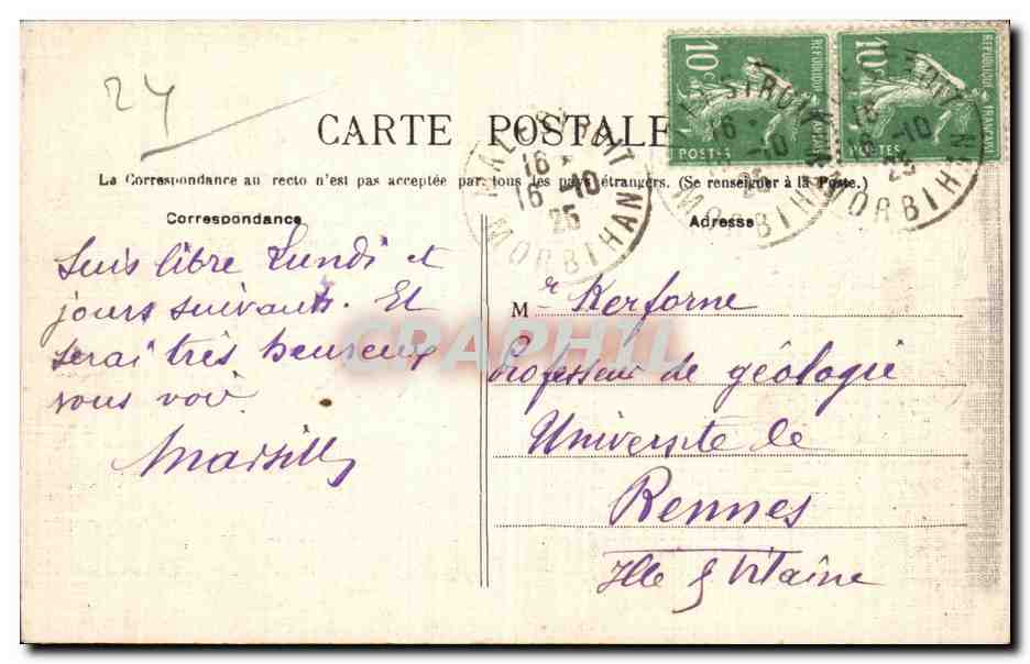 Les Eyzies et les environs — Ruines du Château des Eyzies — Libr. Fenélon, O. Domege - Périgueux — Verso