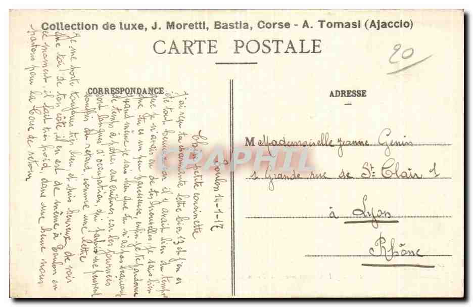 Ajaccio (Corse) — Promenade des Îles Sanguinaires - Le Scudo — J. Moretti, n° 182 — Reverso