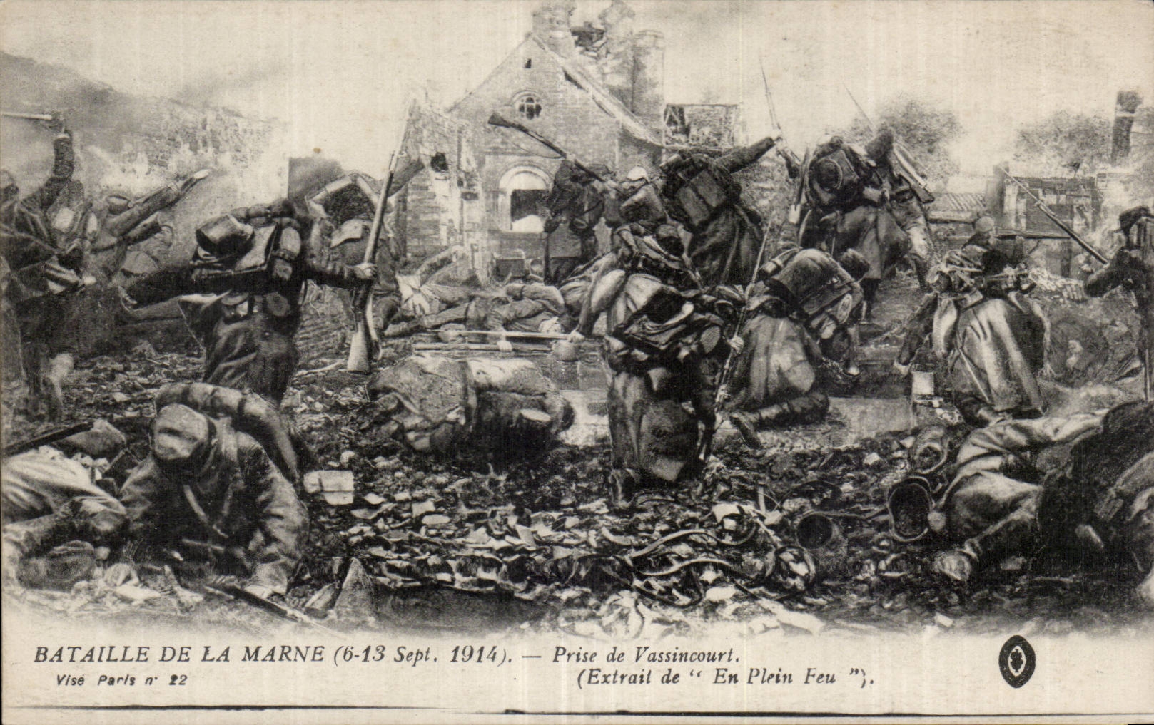 CPA Militaria Bataille de la Marne Prise de Vassincourt 