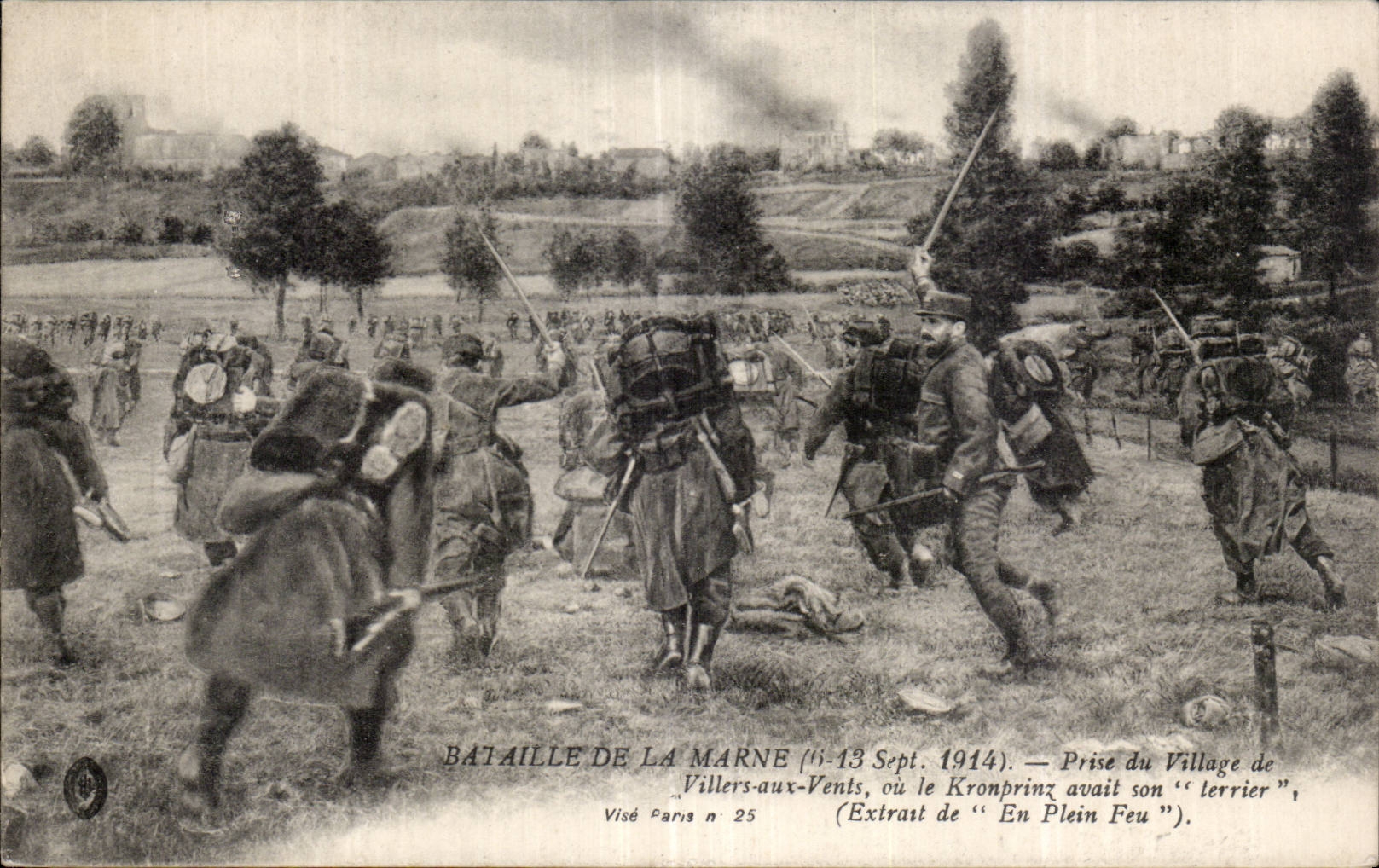 CPA Militaria Bataille de la Marne Prise du village de Villers aux Vents ou le Kronprinz avait son terrier