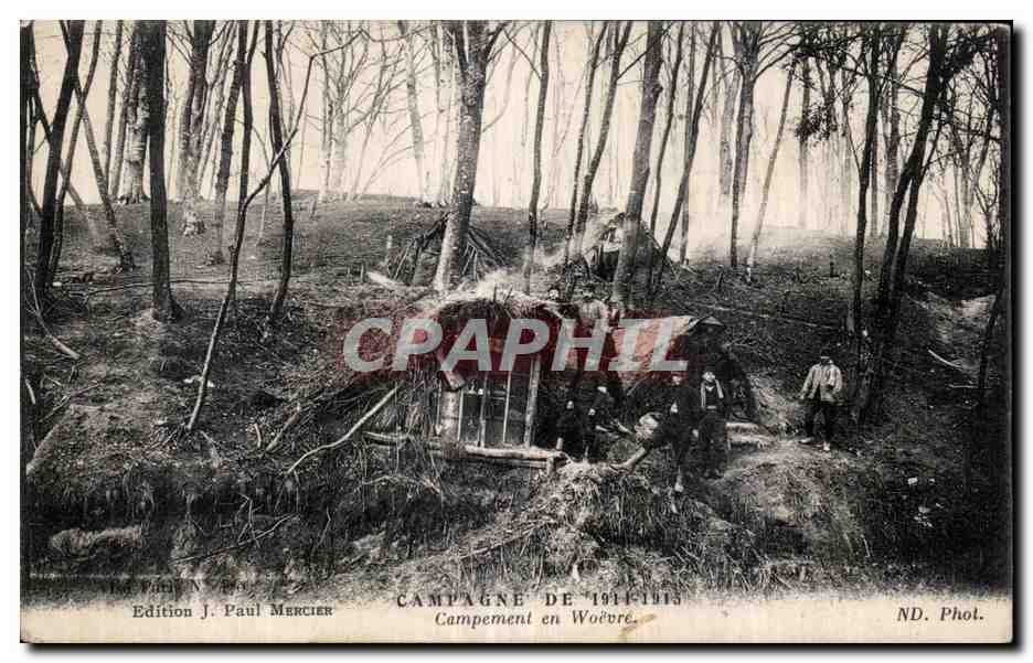 Campement en Woëvre — Campagne de 1914-1915 — Édition J. Paul Mercier