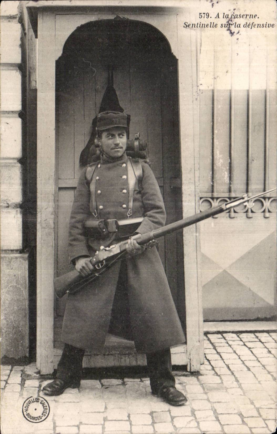 CPA Militaria A la caserne Sentinelle sur la defensive