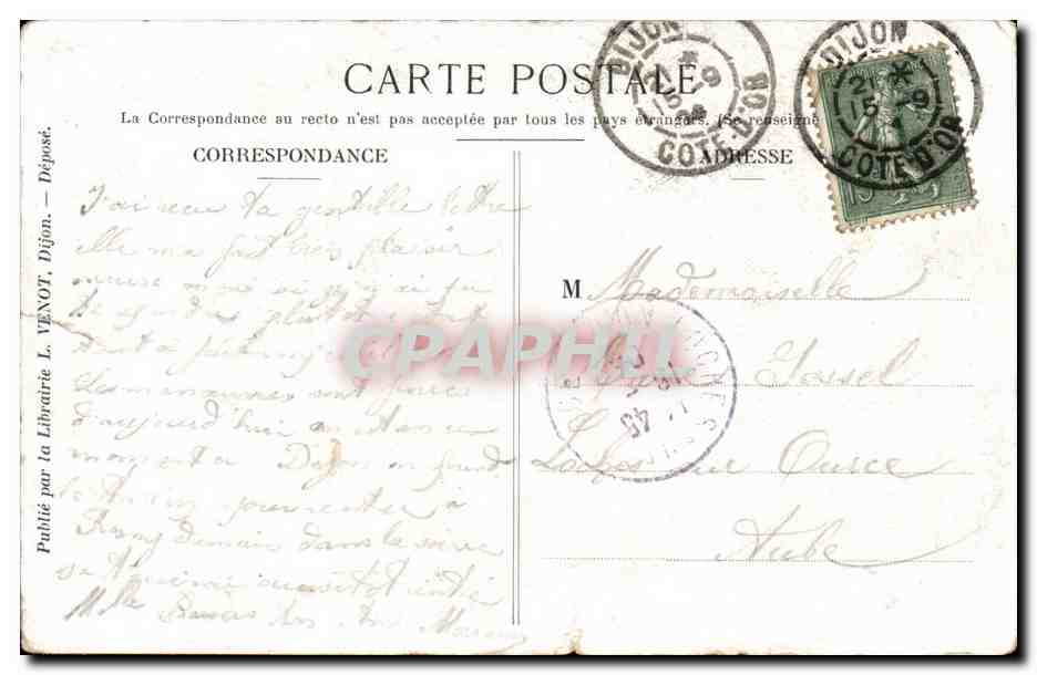 CPA Militaria Souvenir des manoeuvres d armee de l Est General Brugere Environs de Dijon  — Rückseite