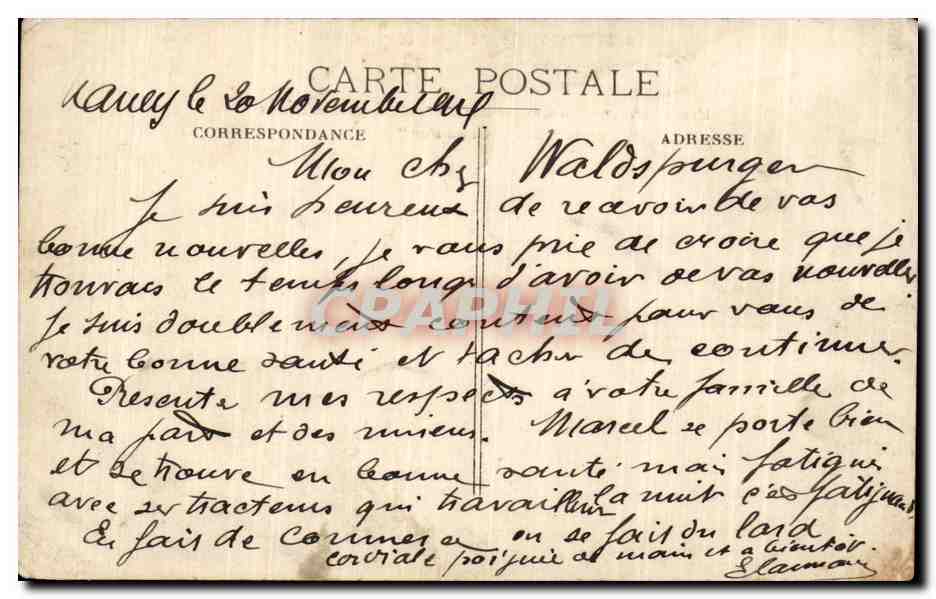 Guillermo II y su Estado Mayor en el Plateau d'Amance frente a Nancy — Guerra Moderna 1914 — Editor Cie Art Cie — Reverso