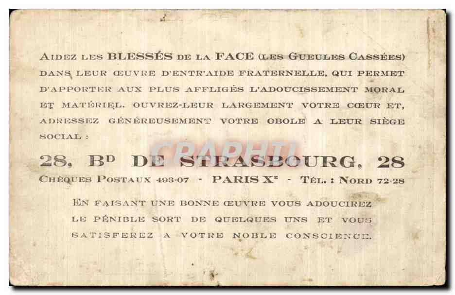 CPA Militaria Gueules cassees — Rückseite