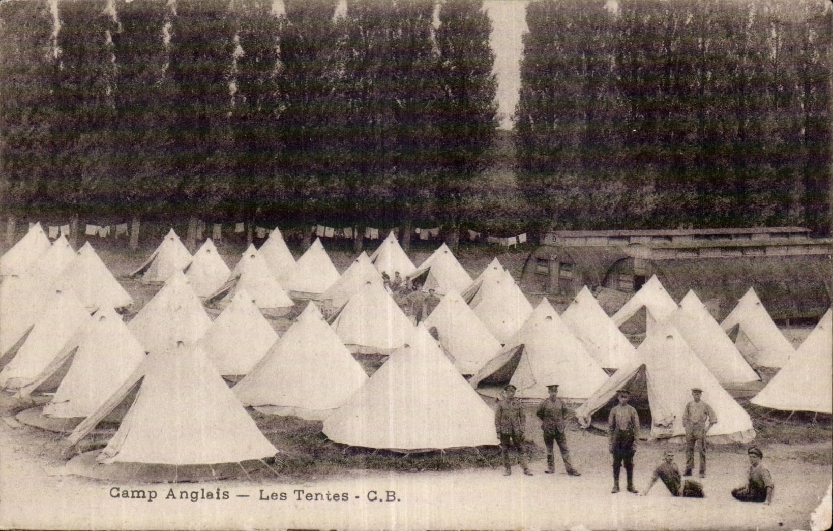 CPA Militaria Camp anglais Les tentes