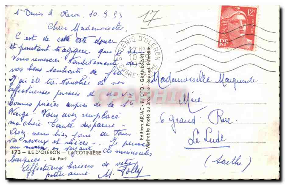 Port d'Oléron — vue du phare et des bateaux — Édition Ariac, n°173 — Reverso