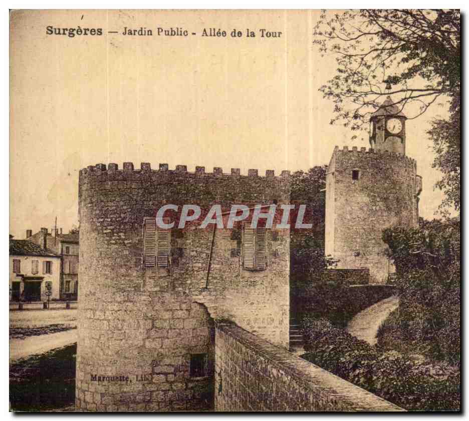 Surgeres - Le Jardin Public - Allee de la Tour - CPA