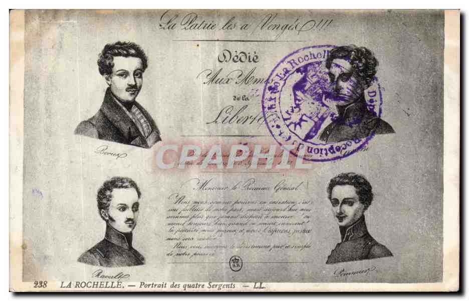 La Rochelle - Potrait des quatre sergents - CPA 