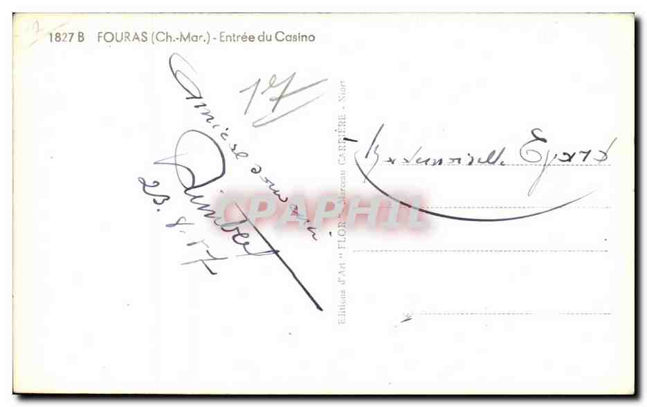 Fouras les Bains - Entree du Casino - CPA  — Rückseite