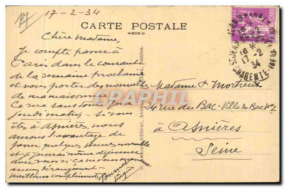 Saint Juan d Angely - La Fontaine - CPA  — Back