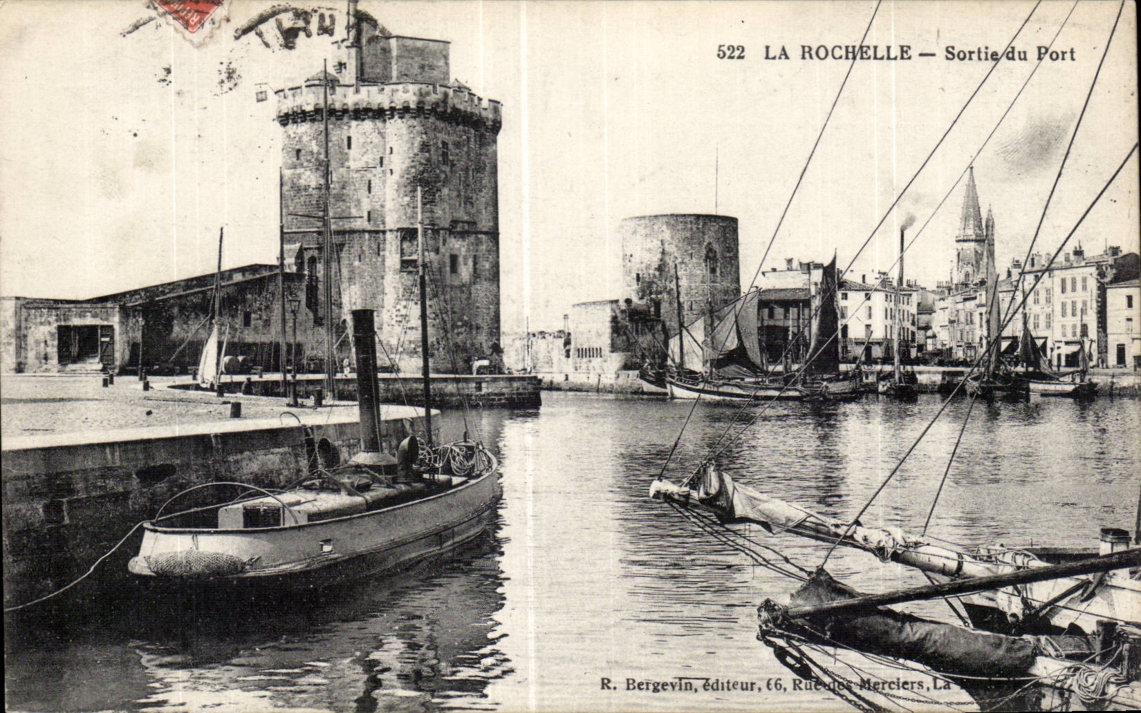 La Rochelle — Ausgang des Hafens — R. Bergevin, Verlag, 66, Rue des Merciers, La Rochelle