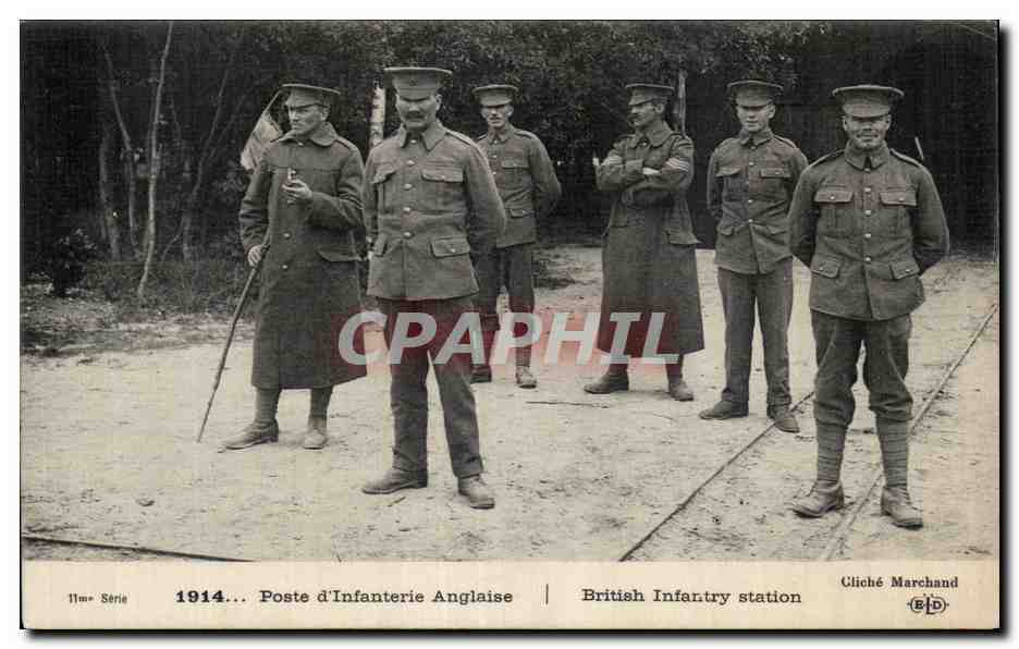 CPA Militaria Poste d infanterie anglaise 