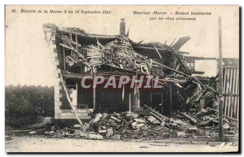 Maurupt (Marne) — Haus bombardiert durch deutsche Granaten — A. Humbert, Fotograf-Verleger, St Dizier