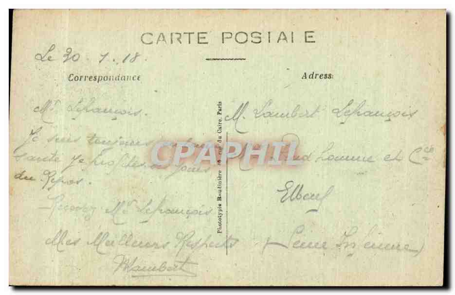 CPA Militaria Guerre 1914 Tracy le Val L eglise aujourd hui — Rückseite